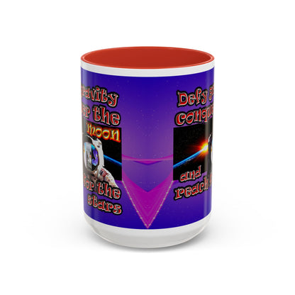 defy conquer reach - Accent Mug (purple-pink wave)