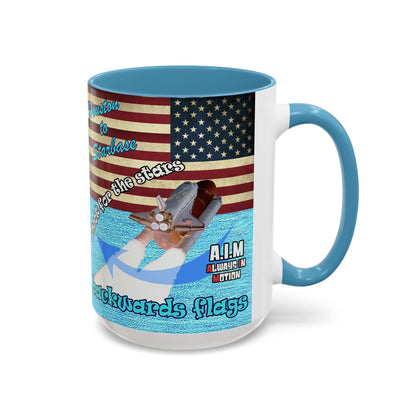 shoot for the stars - Accent Mug (faded blue)