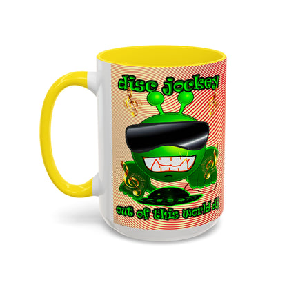 disc jockey - Accent Mug (yellow-orange wave)