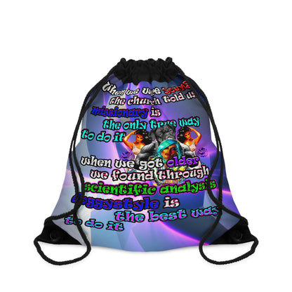 doggystyle - Drawstring Bag (grey-pink wave)