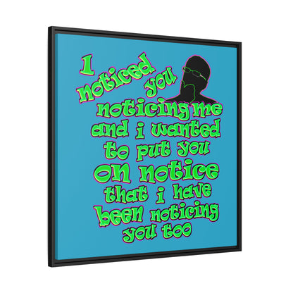 noticed you noticing - framed canvas art (turquoise)