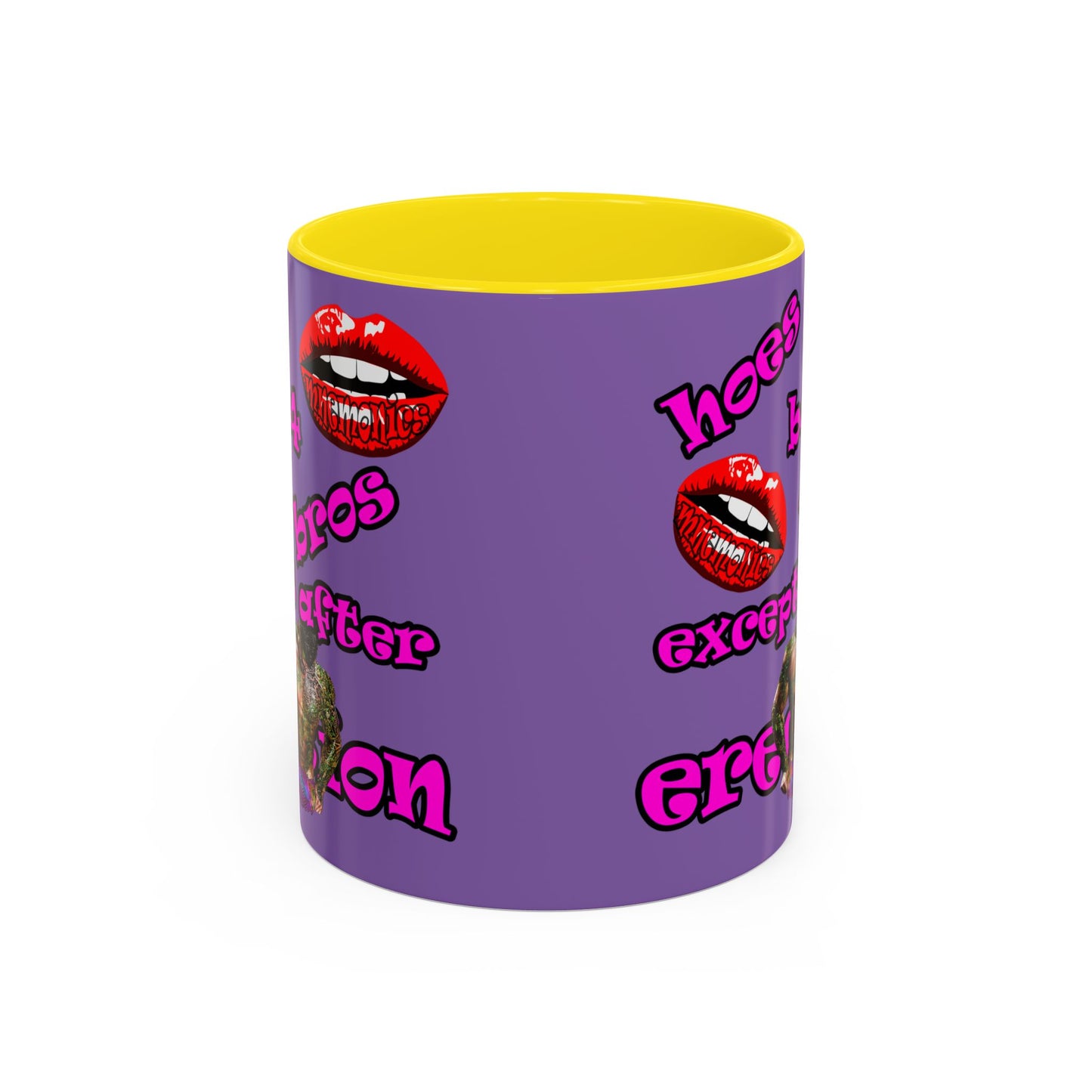 hoes b4 bros - Accent Mug (light purple)