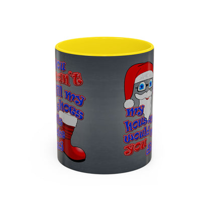 santa's shoes - Accent Mug (grey-light grey)