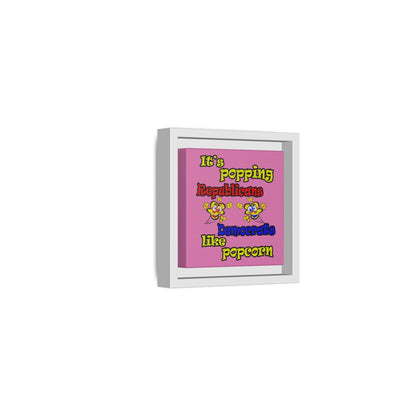 popping like popcorn - framed canvas art (light pink)