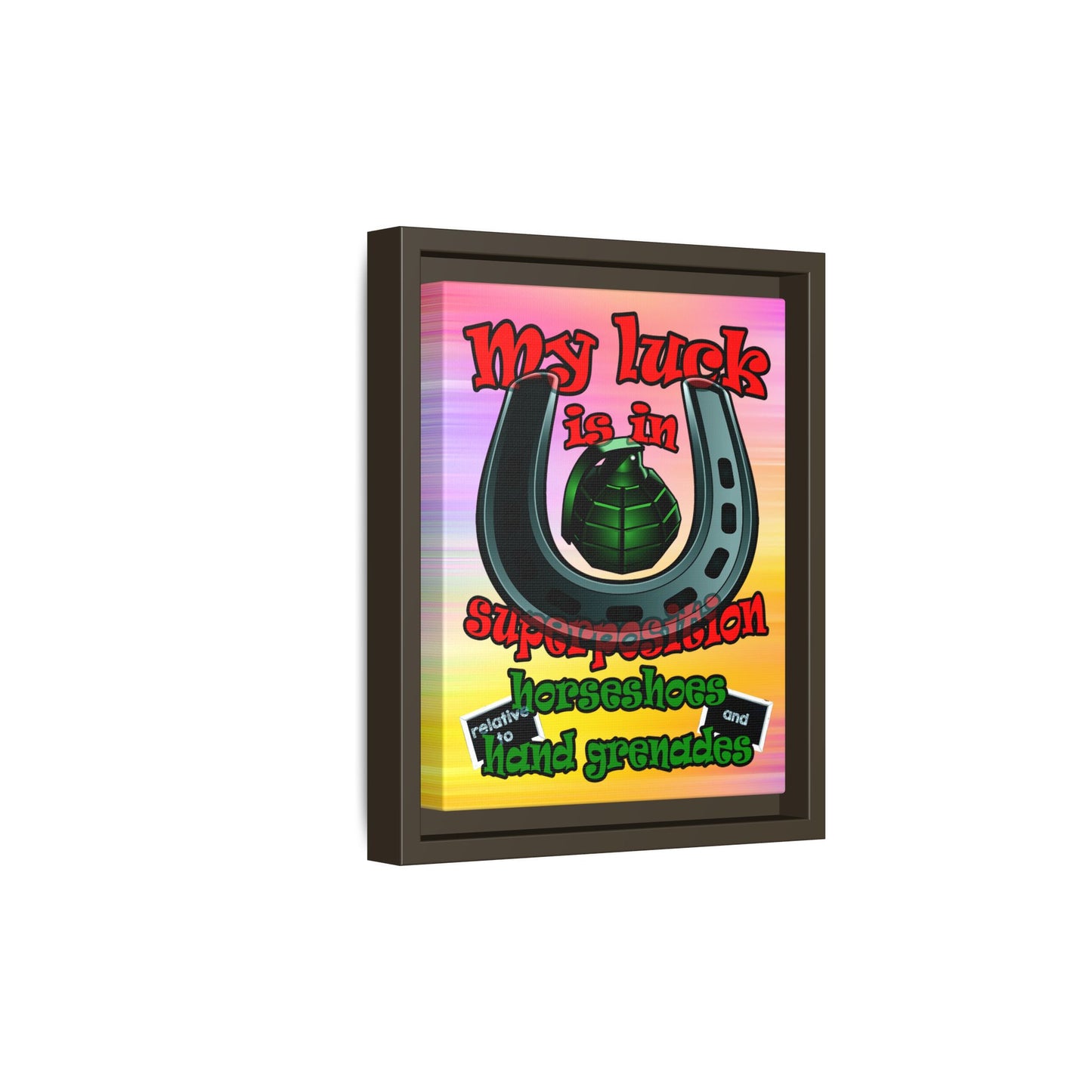 my luck - framed canvas art (color blur)