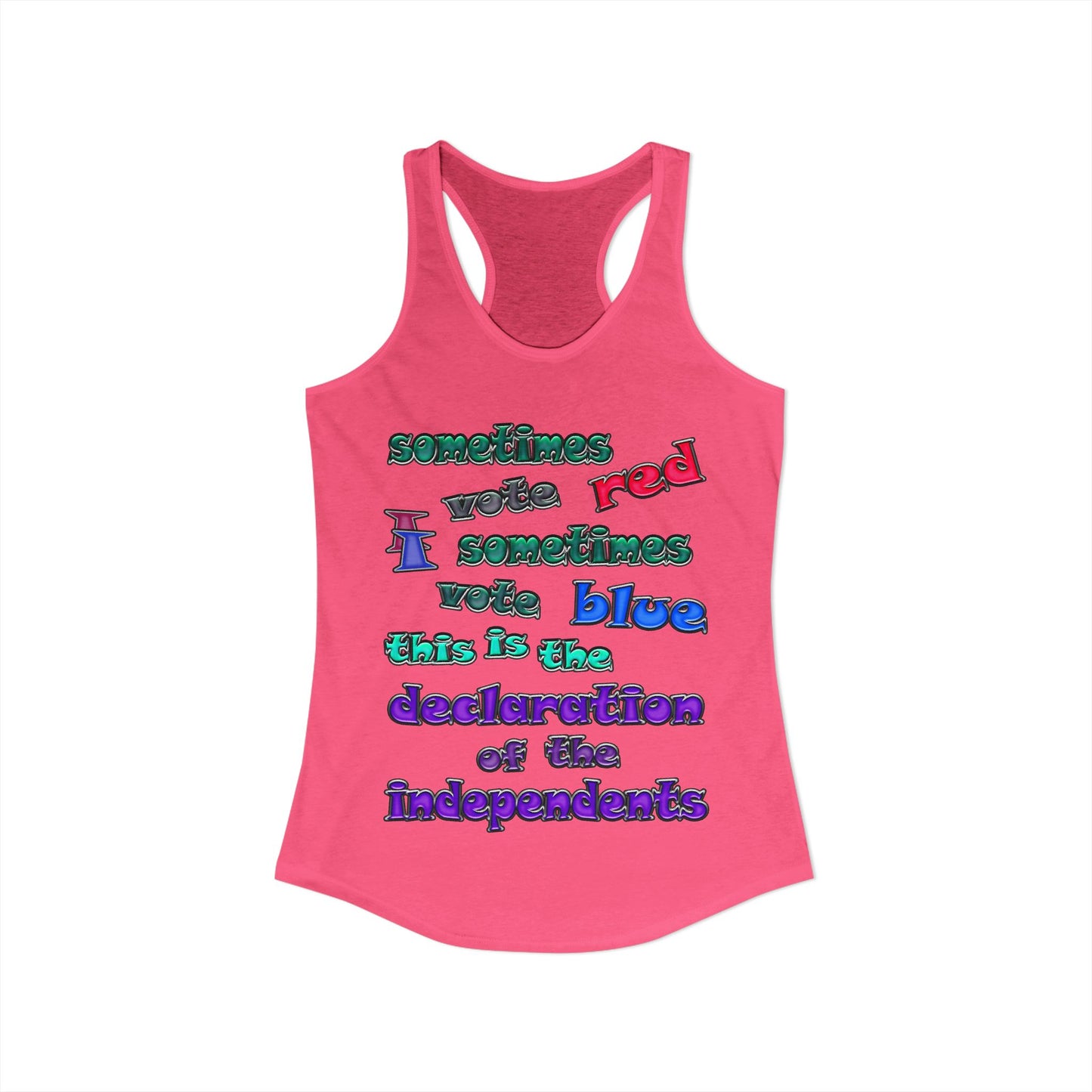 declaration of the independents - Women's Ideal Racerback Tank