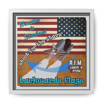 shoot for the stars - framed canvas art (brown papyrus)