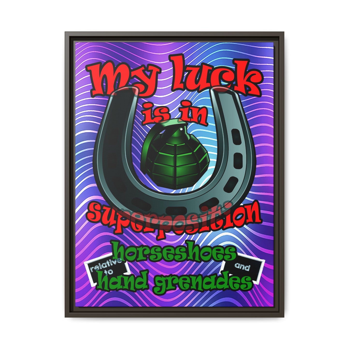 my luck - framed canvas art (purple wave)