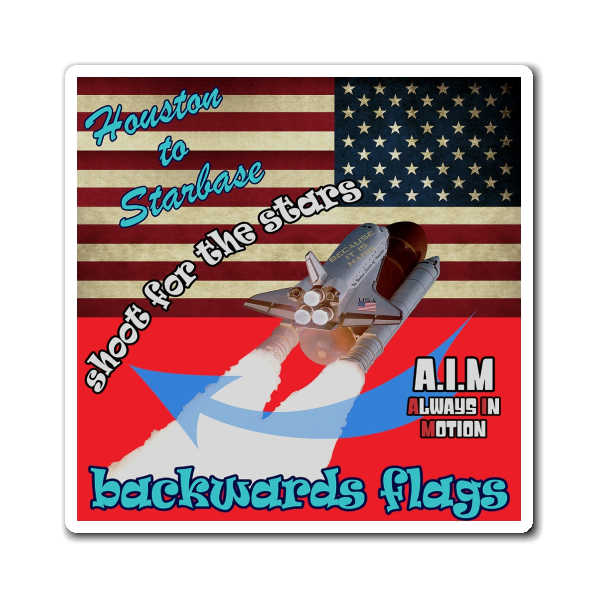 shoot for the stars - Magnets - (red)