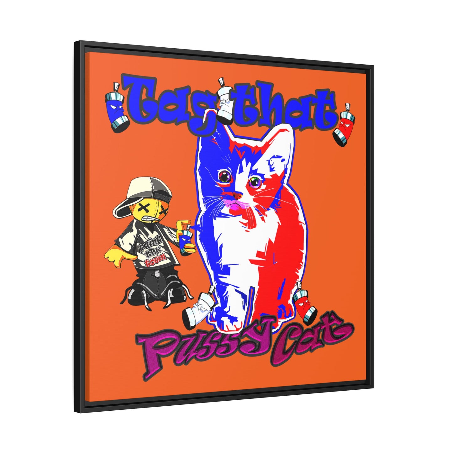 tag that - framed canvas art (orange)