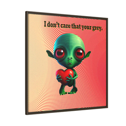 I don't care that your grey - framed canvas art (yellow-orange wave)