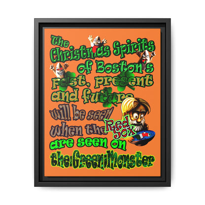 christmas spirits of boston - framed canvas art (crusta)
