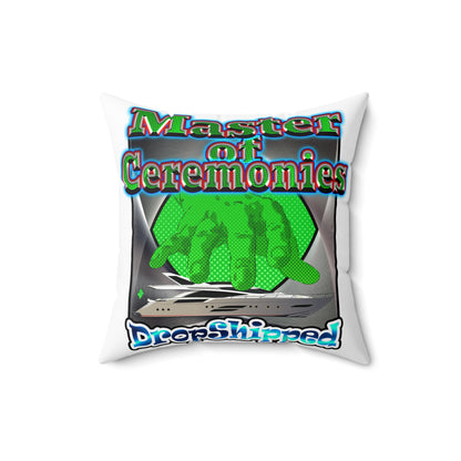 logo - Faux Suede Square Pillow - (white)