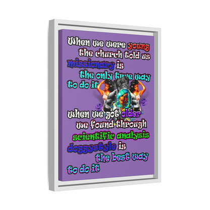 doggystyle - framed canvas art (light purple)