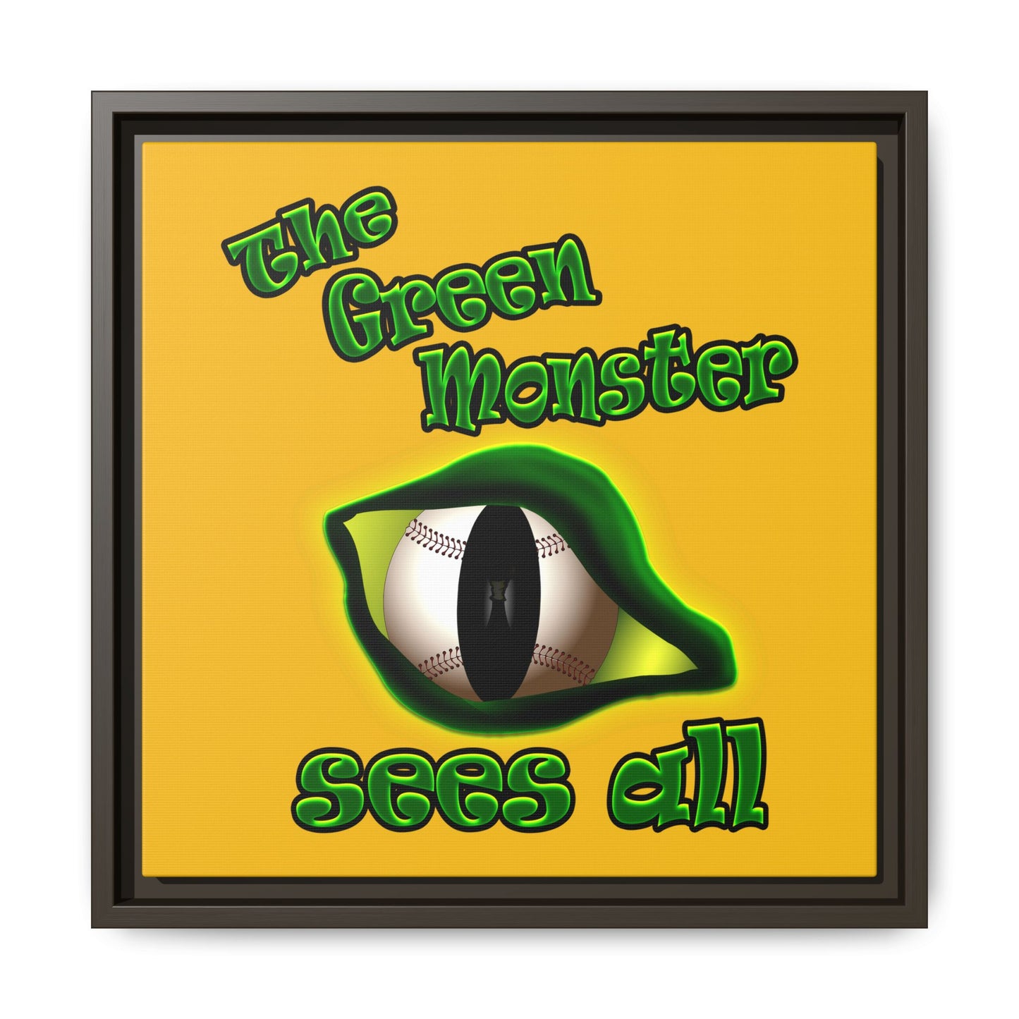 green monster - framed canvas art (yellow)
