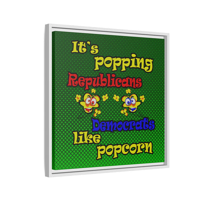 popping like popcorn - framed canvas art (logo green)