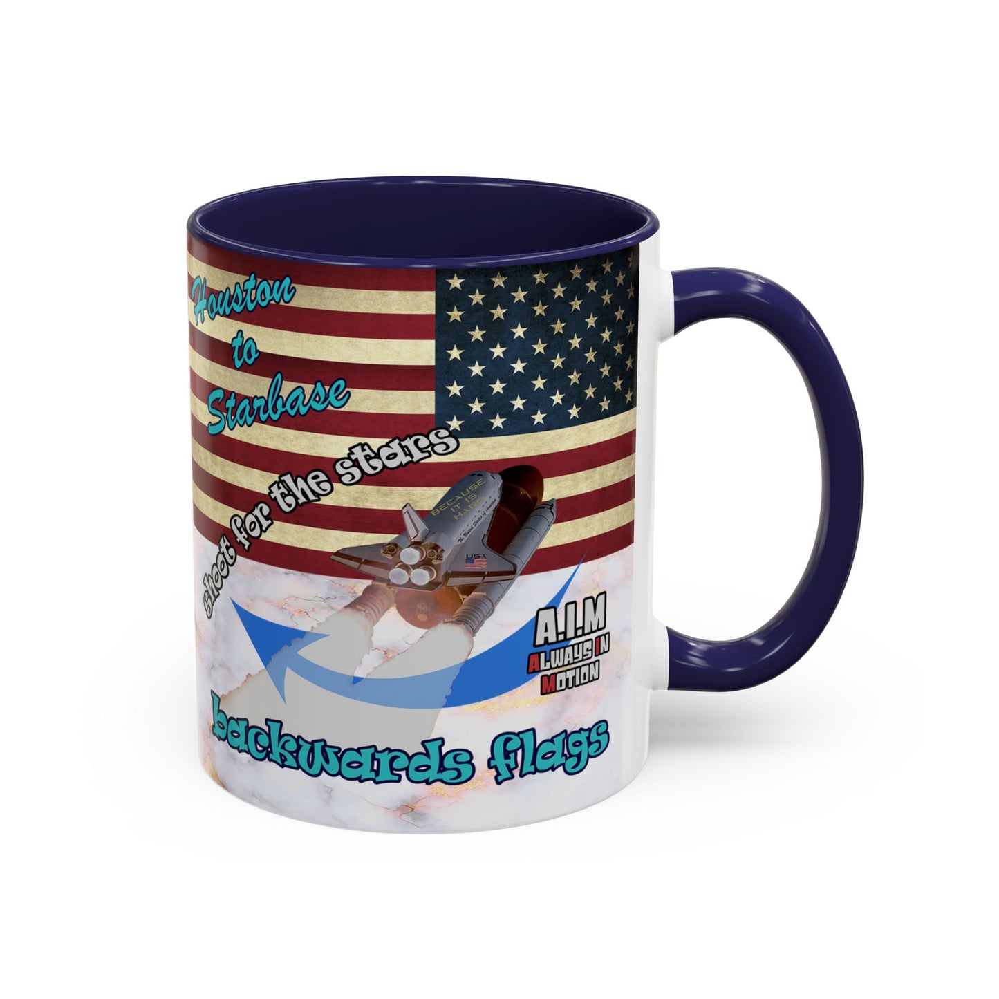 shoot for the stars - Accent Mug (white marble)