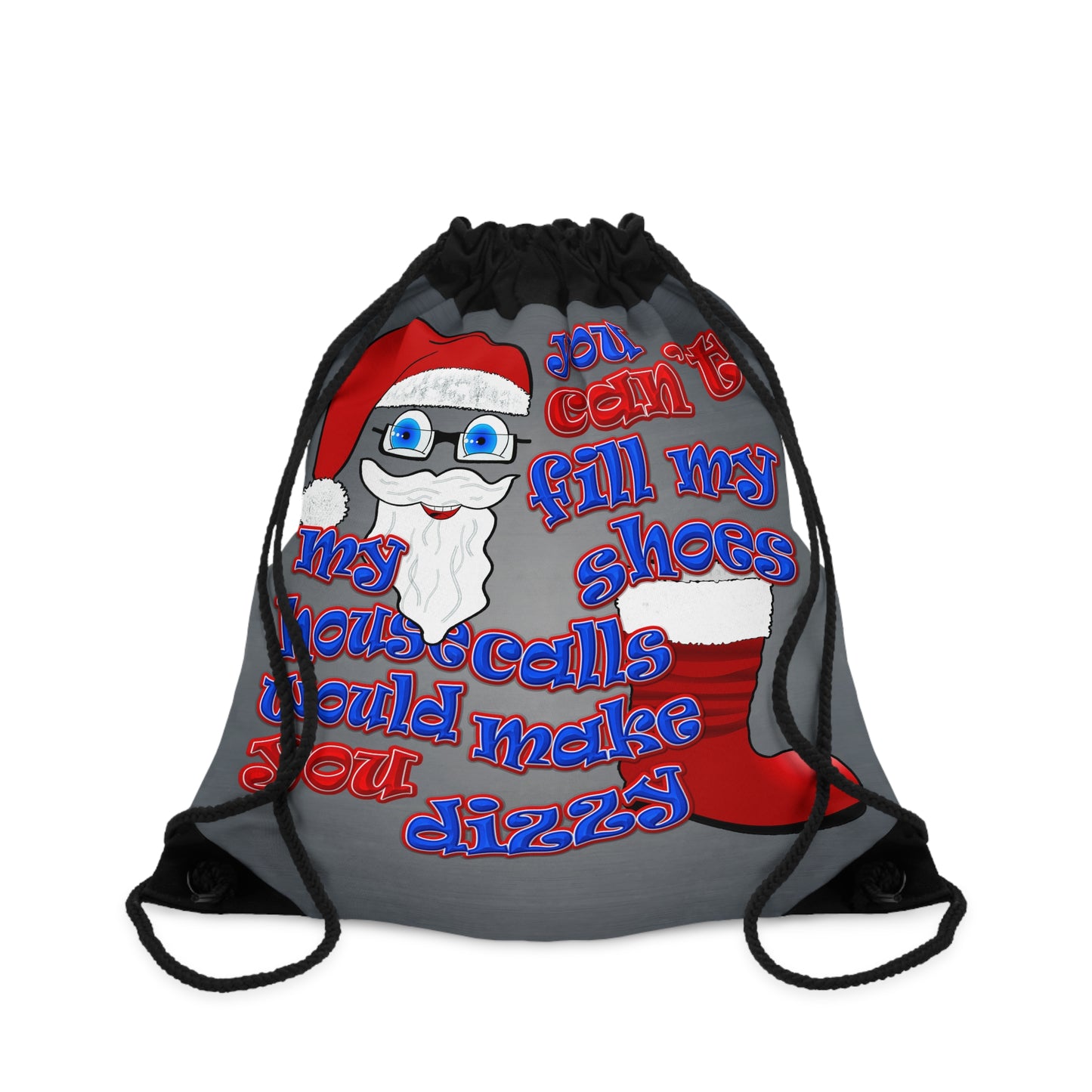 santa's shoes - Drawstring Bag (grey-light grey)