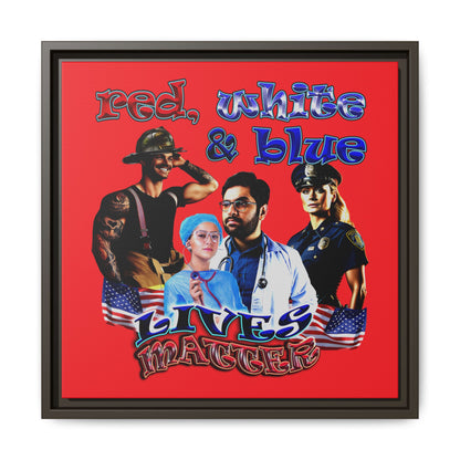rw&b lives matter - framed canvas art (red)