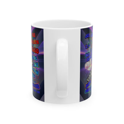 drop the beat - White Mug (grey-pink wave)