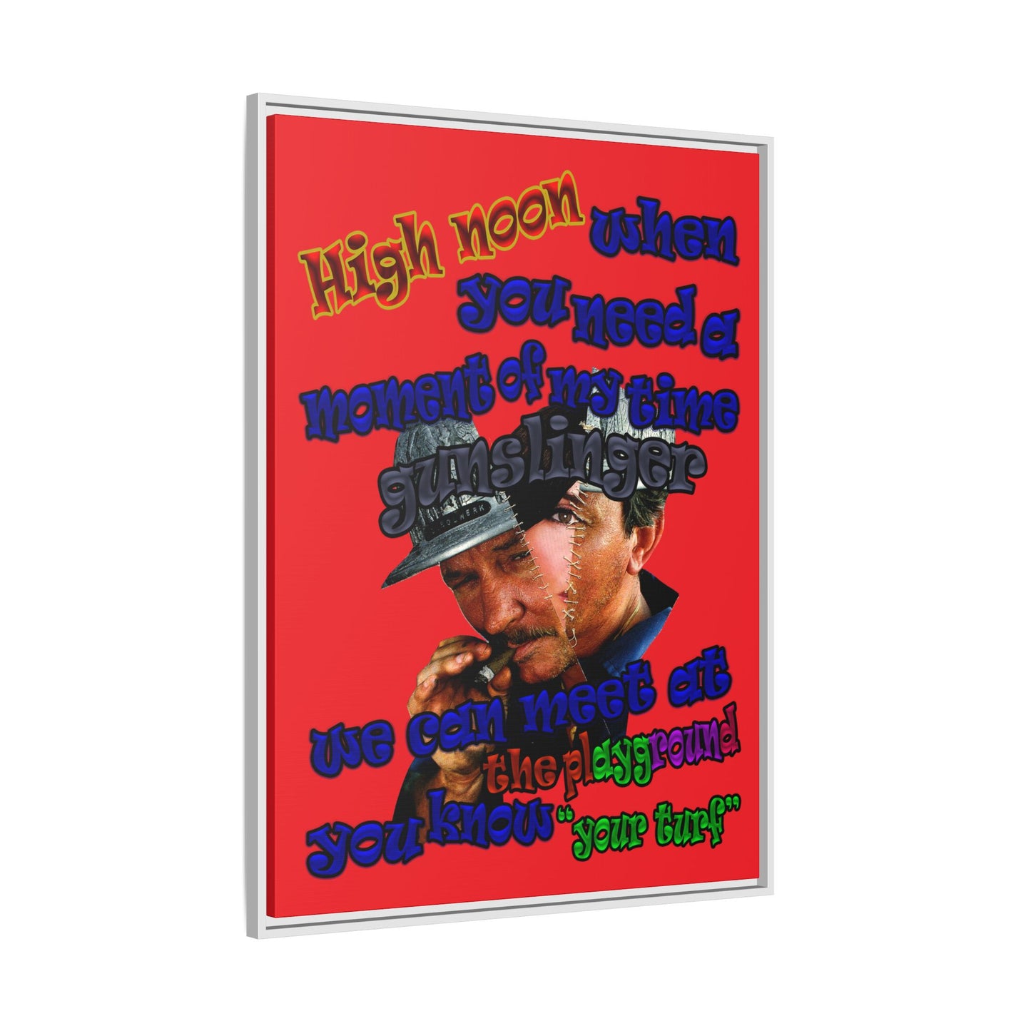 high noon - framed canvas art (red)