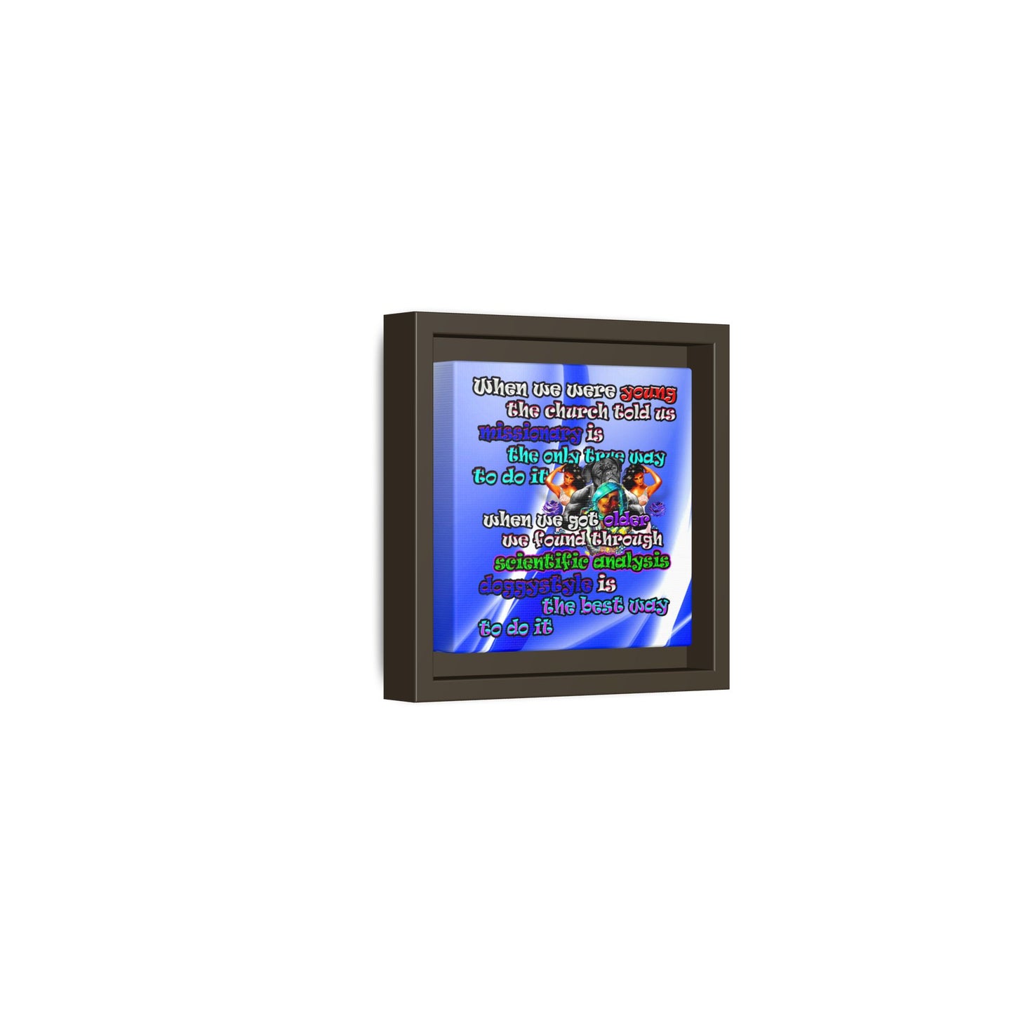 doggystyle - framed canvas art (blue-white wave)