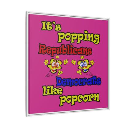 popping like popcorn - framed canvas art (pink)