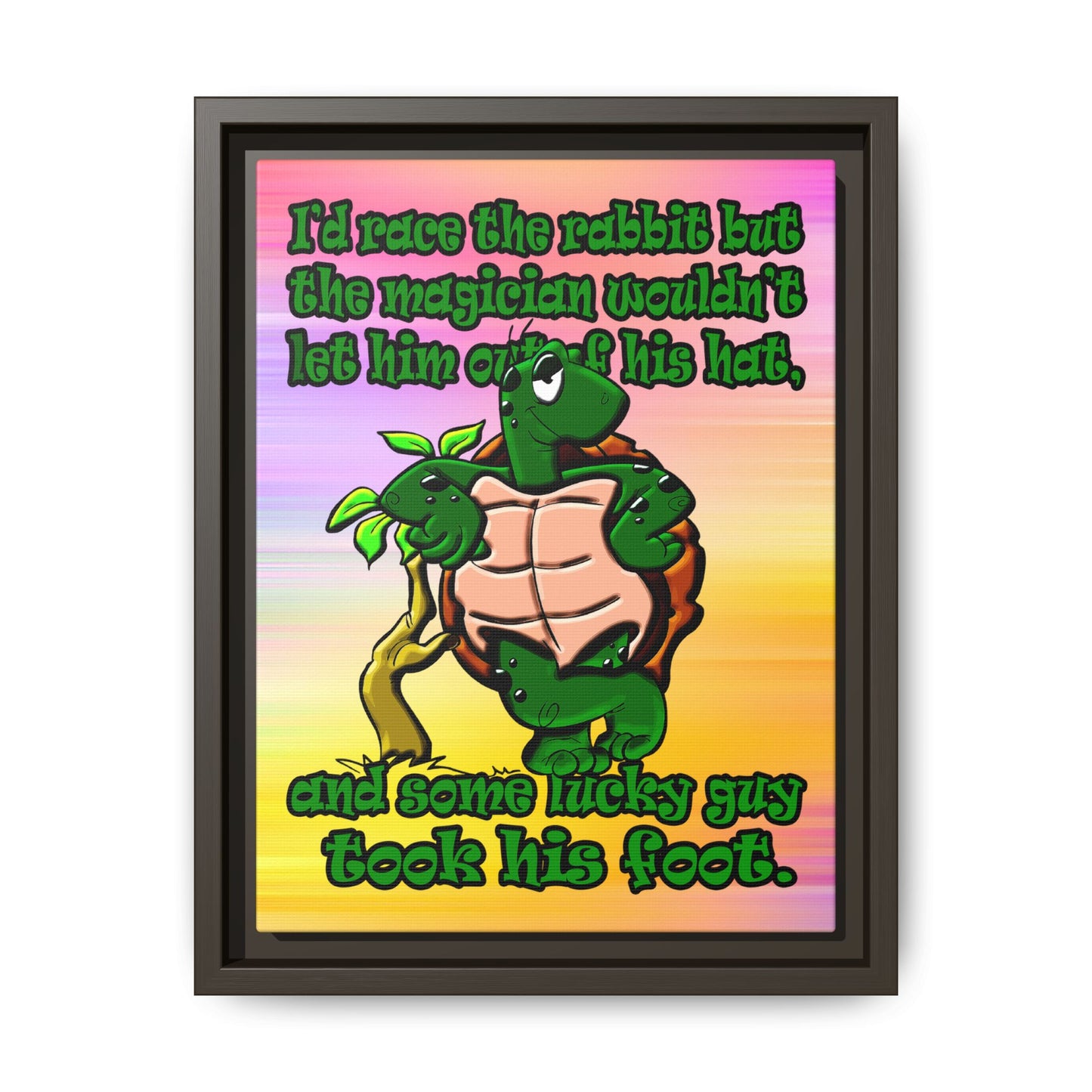 turtle race - framed canvas art (color blur)