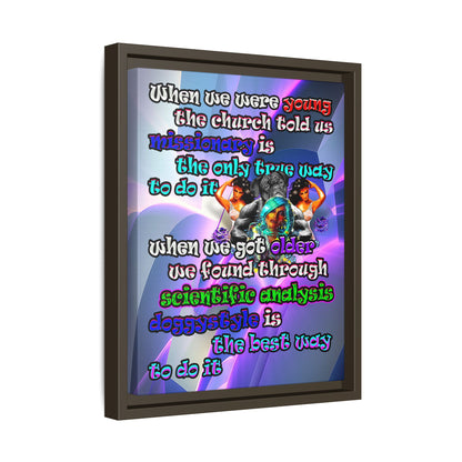 doggystyle - framed canvas art (grey-pink wave)