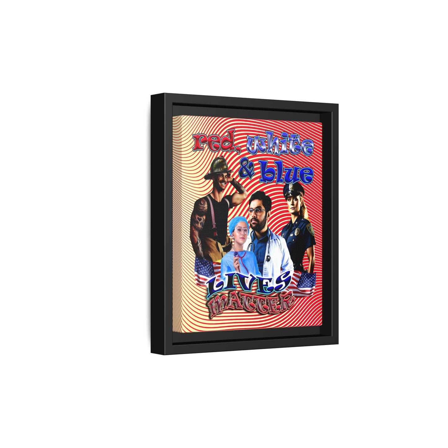 rw&b lives matter - framed canvas art (yellow-orange wave)