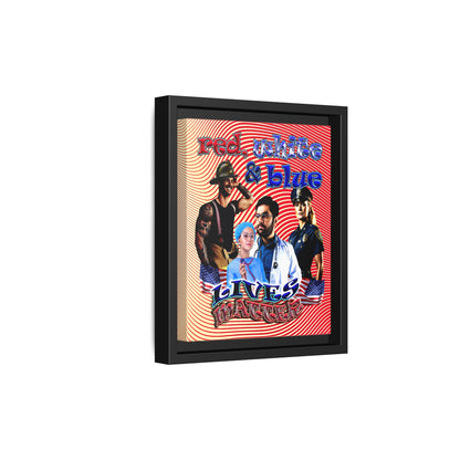 rw&b lives matter - framed canvas art (yellow-orange wave)