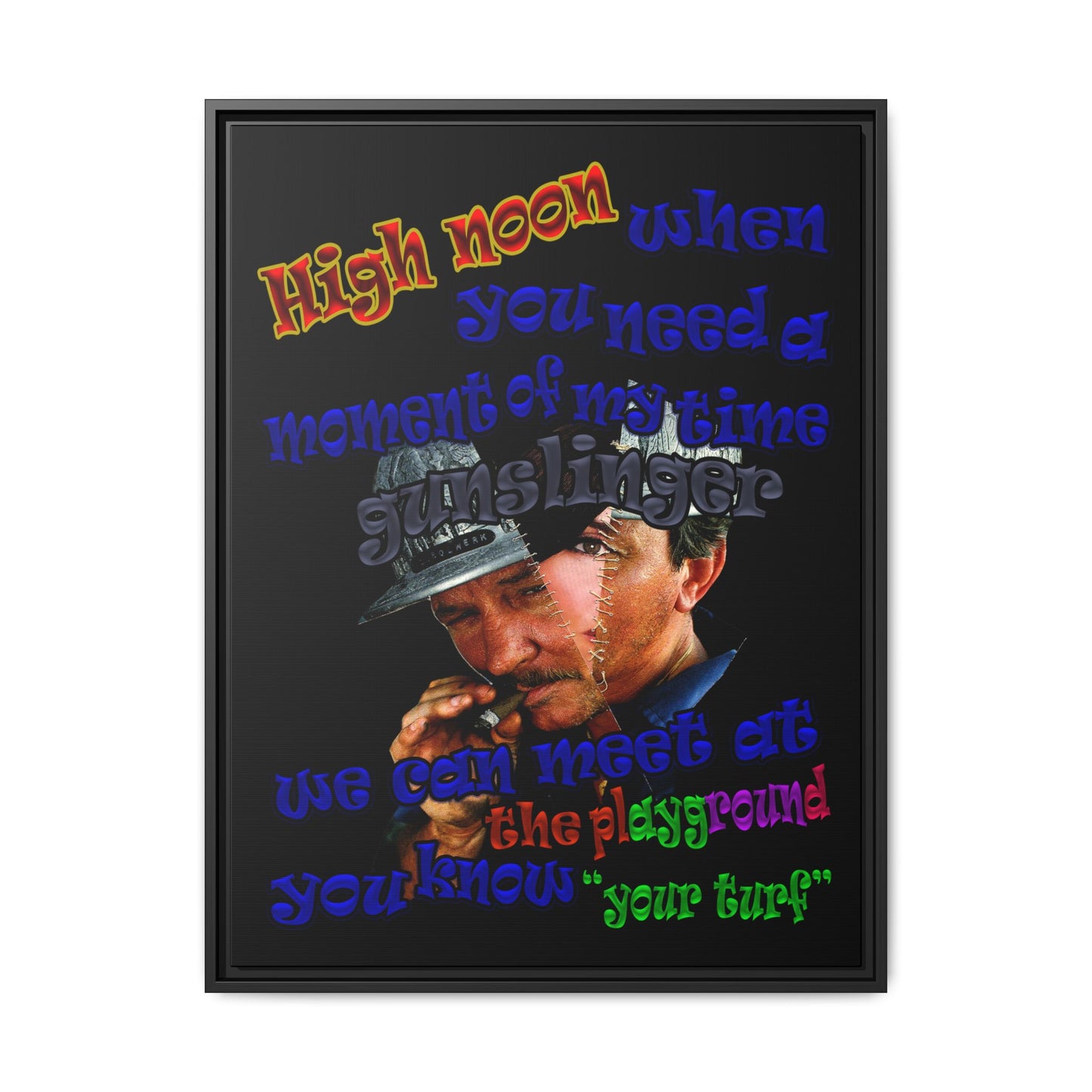 high noon - framed canvas art (black)