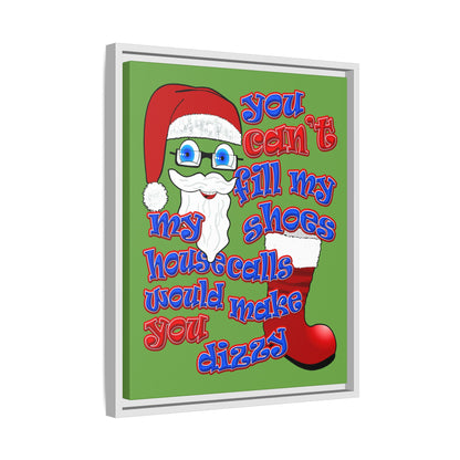 santa's shoes - framed canvas art (green)