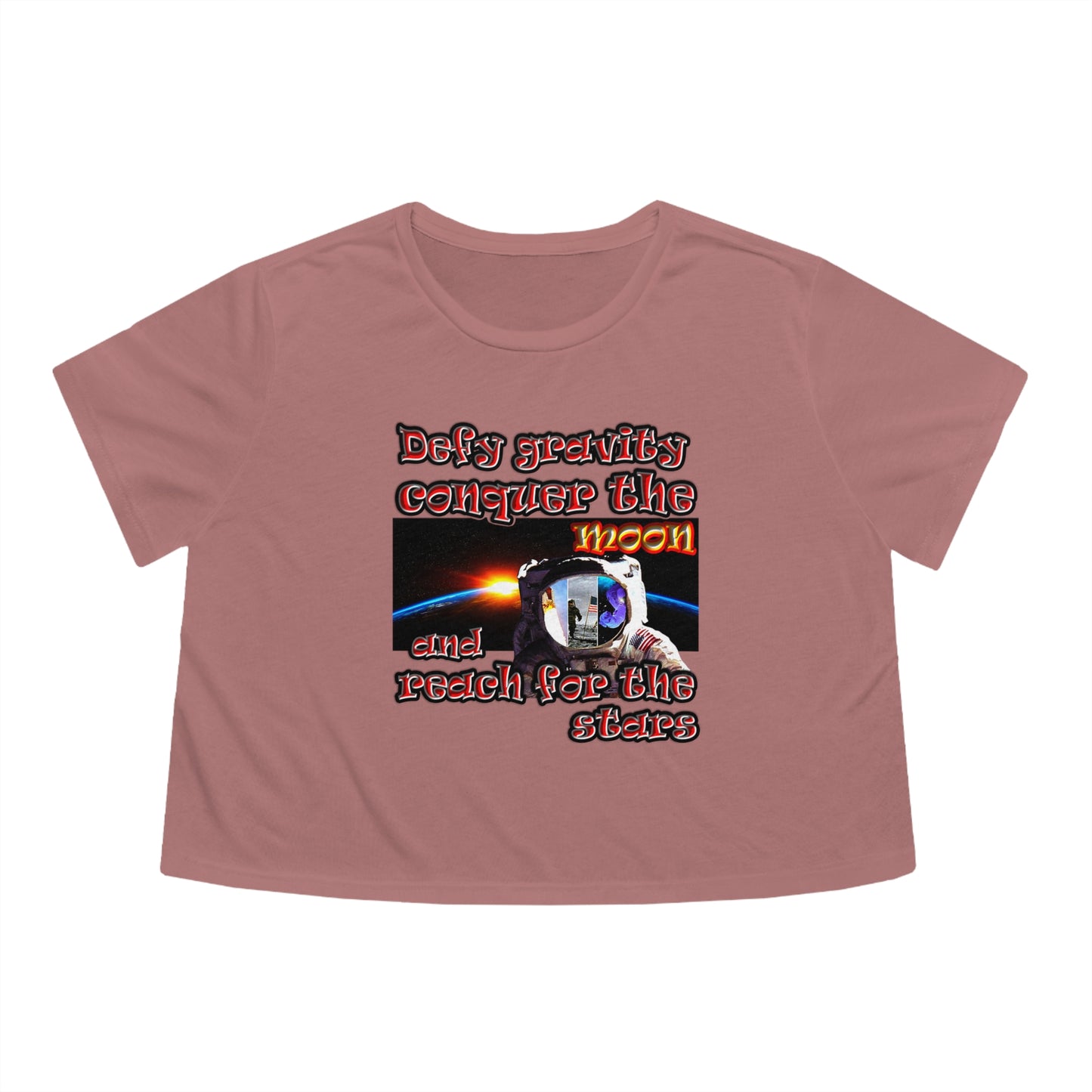 defy conquer reach - Women's Flowy Cropped Tee