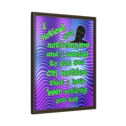 noticed you noticing - framed canvas art (purple wave)