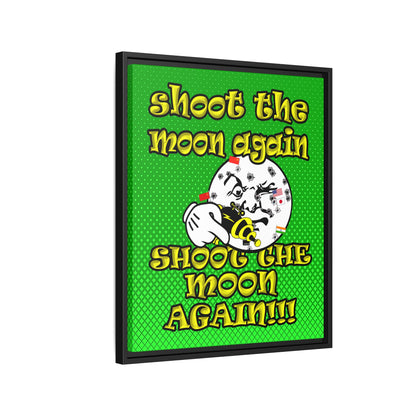 shoot the moon again - framed canvas art (logo green)