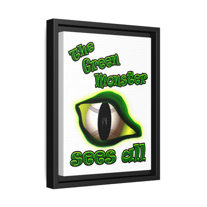 green monster - framed canvas art (white)