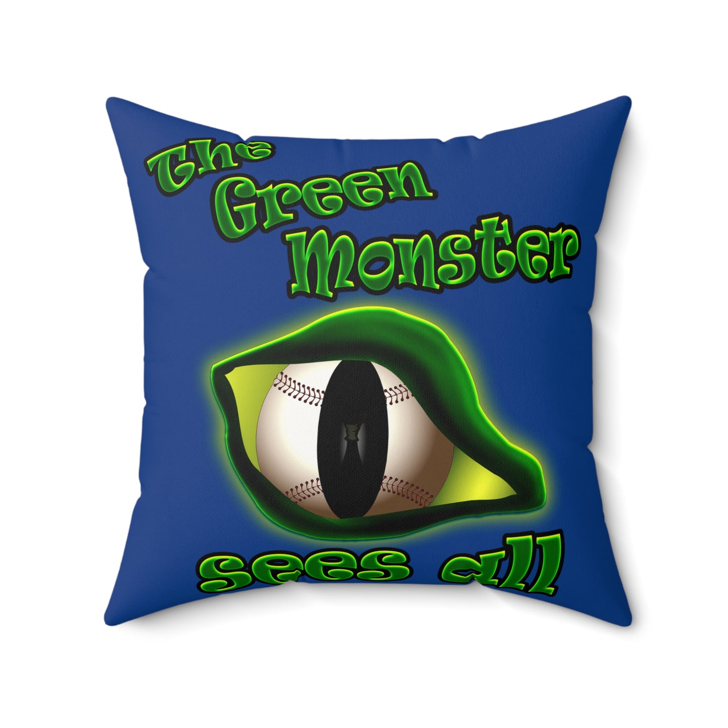 green monster - Faux Suede Square Pillow - (dark blue)