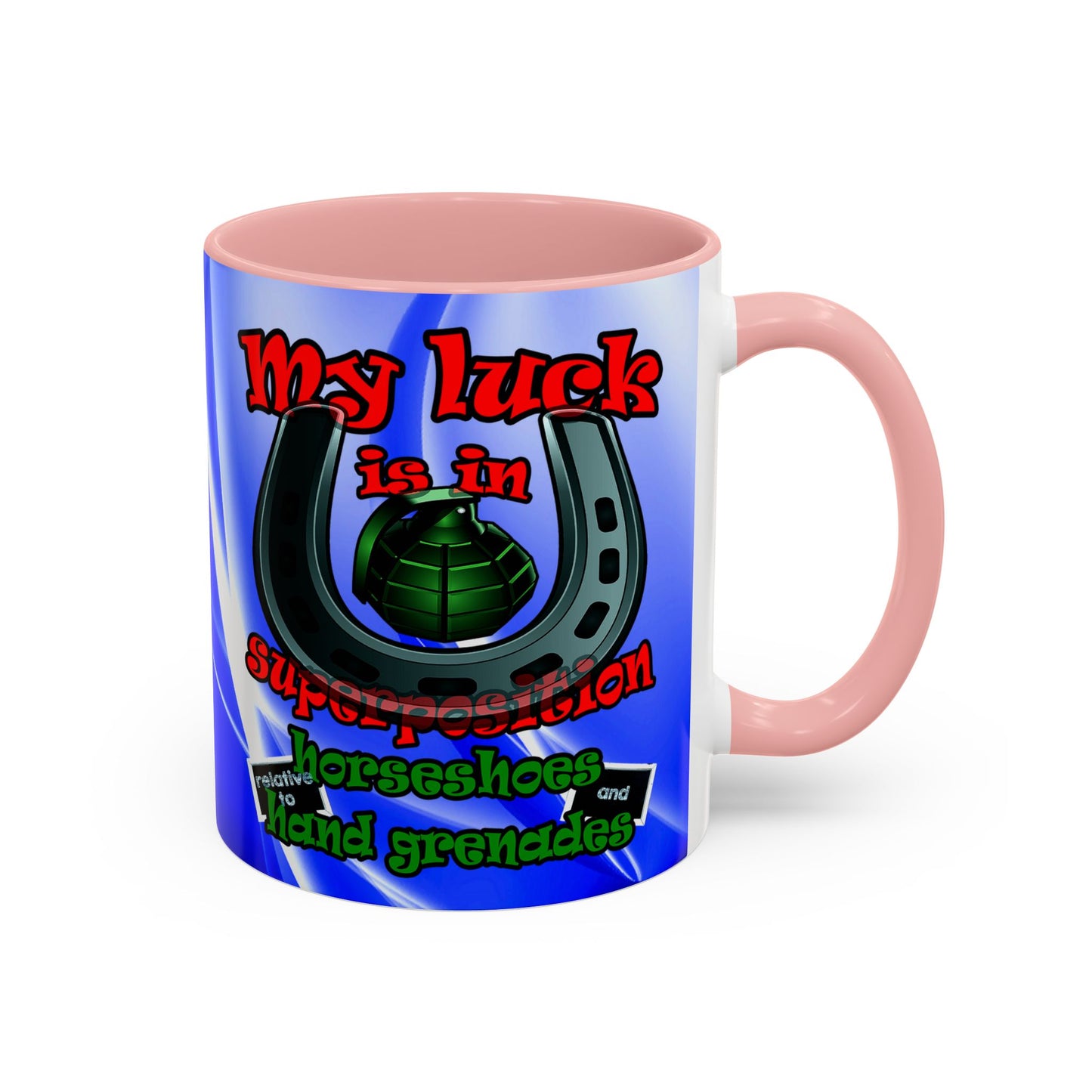 my luck - Accent Mug (blue-white wave)