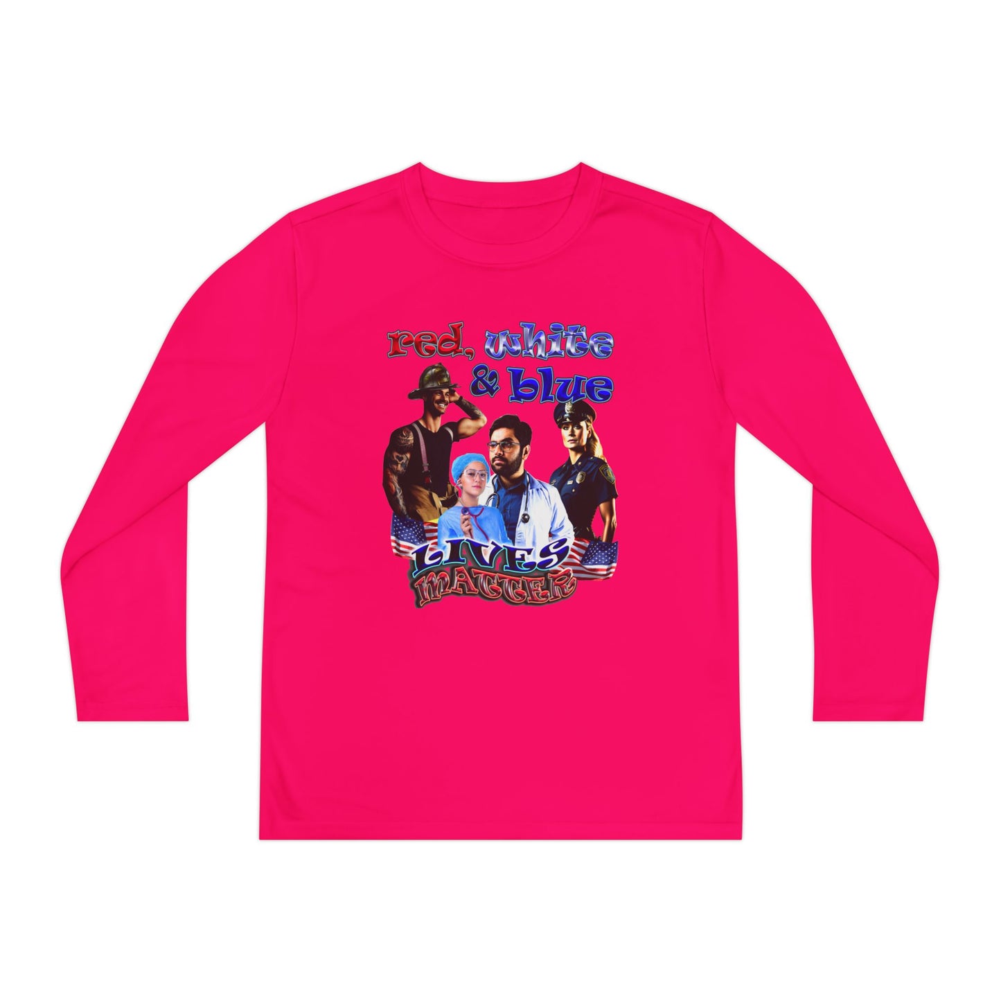 rw&b lives matter - Youth Long Sleeve Competitor Tee