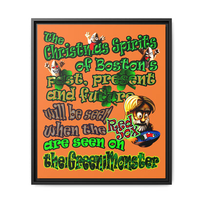 christmas spirits of boston - framed canvas art (crusta)