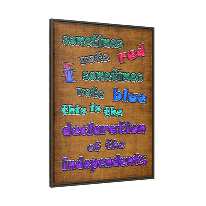 declaration of the independents - framed canvas art (brown papyrus)