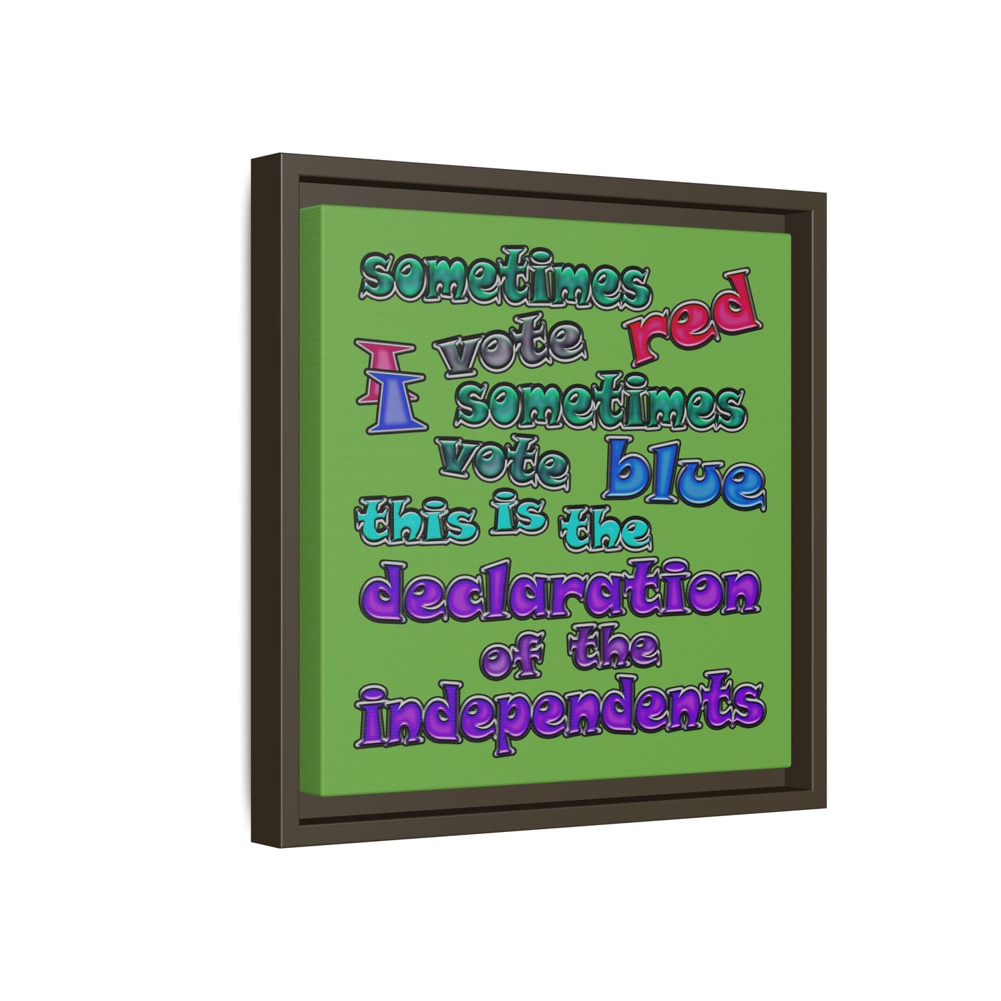 declaration of the independents - framed canvas art (green)