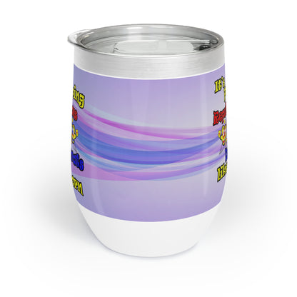 popping like popcorn - Chill Wine Tumbler (light blue-pink wave)