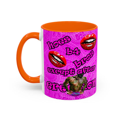 hoes b4 bros - Accent Mug (pink swirl)