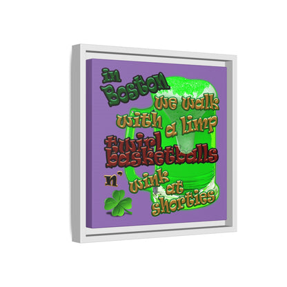 celtics logo - framed canvas art (light purple)