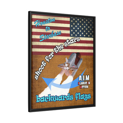 shoot for the stars - framed canvas art (brown papyrus)