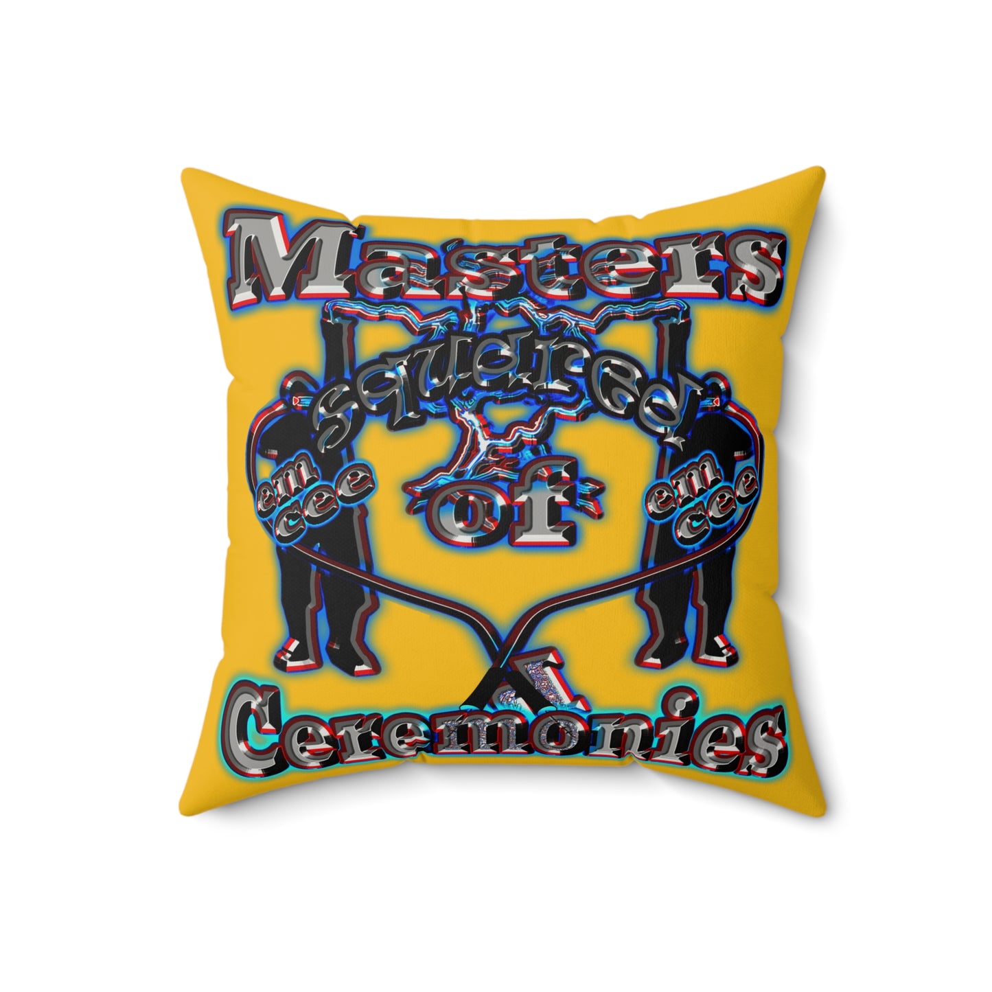 em cee squared - Faux Suede Square Pillow - (yellow)