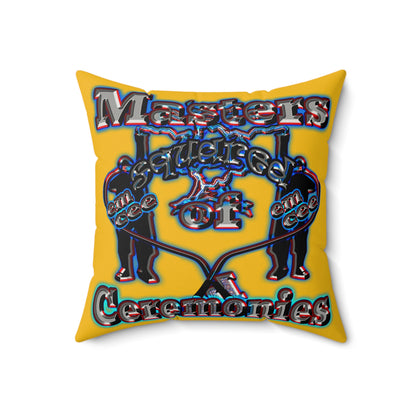 em cee squared - Faux Suede Square Pillow - (yellow)