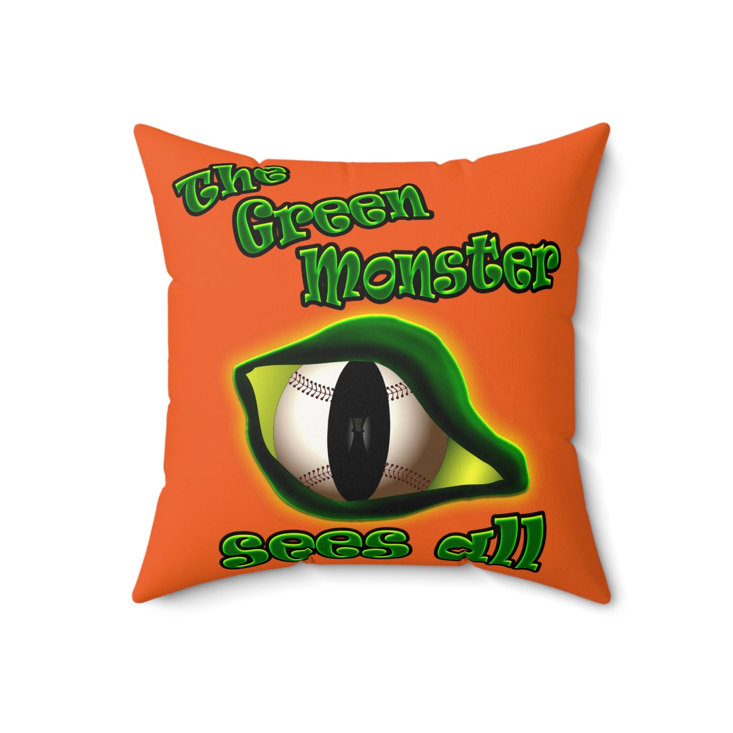 green monster - Faux Suede Square Pillow - (orange)